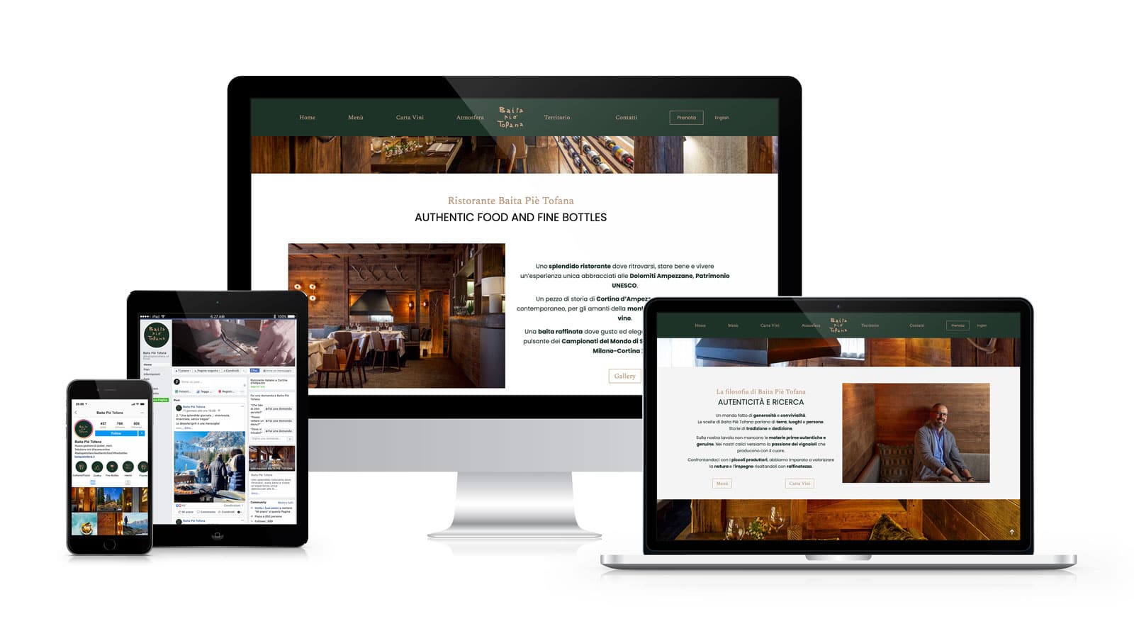 Ristorante Baita Piè Tofana - Digital strategy: sito internet e social media management - Intuito Marketing - Consulenza Marketing - Trentino e Cortina d'Ampezzo